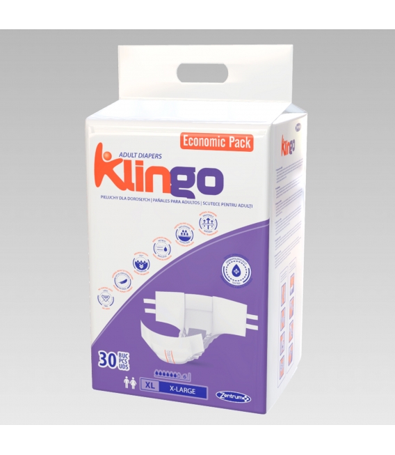 Scutece adult Klingo Economic, mărime XL, 30 buc